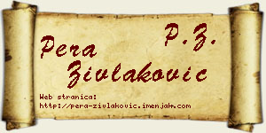 Pera Zivlaković vizit kartica